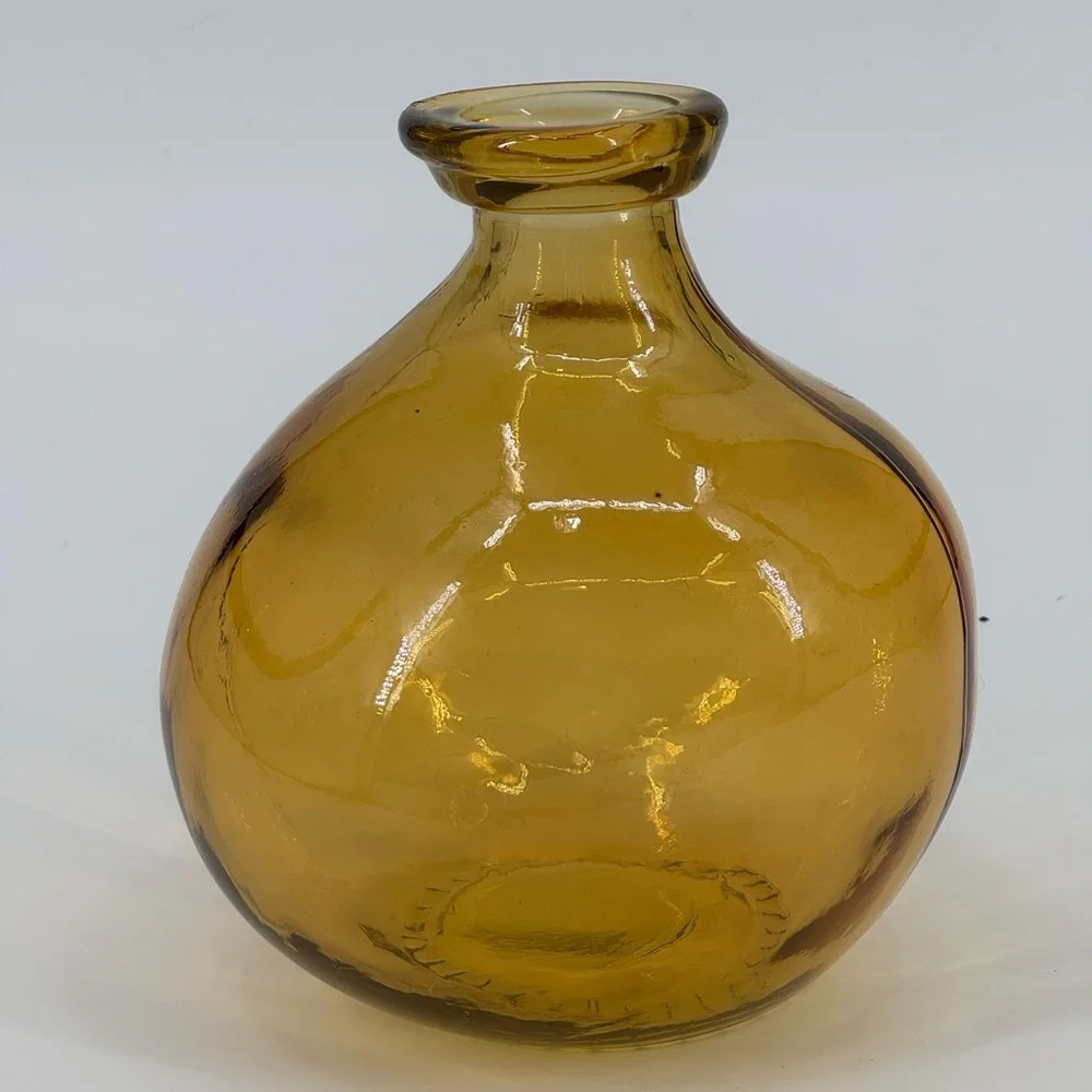Amber Glass Balloon Vase